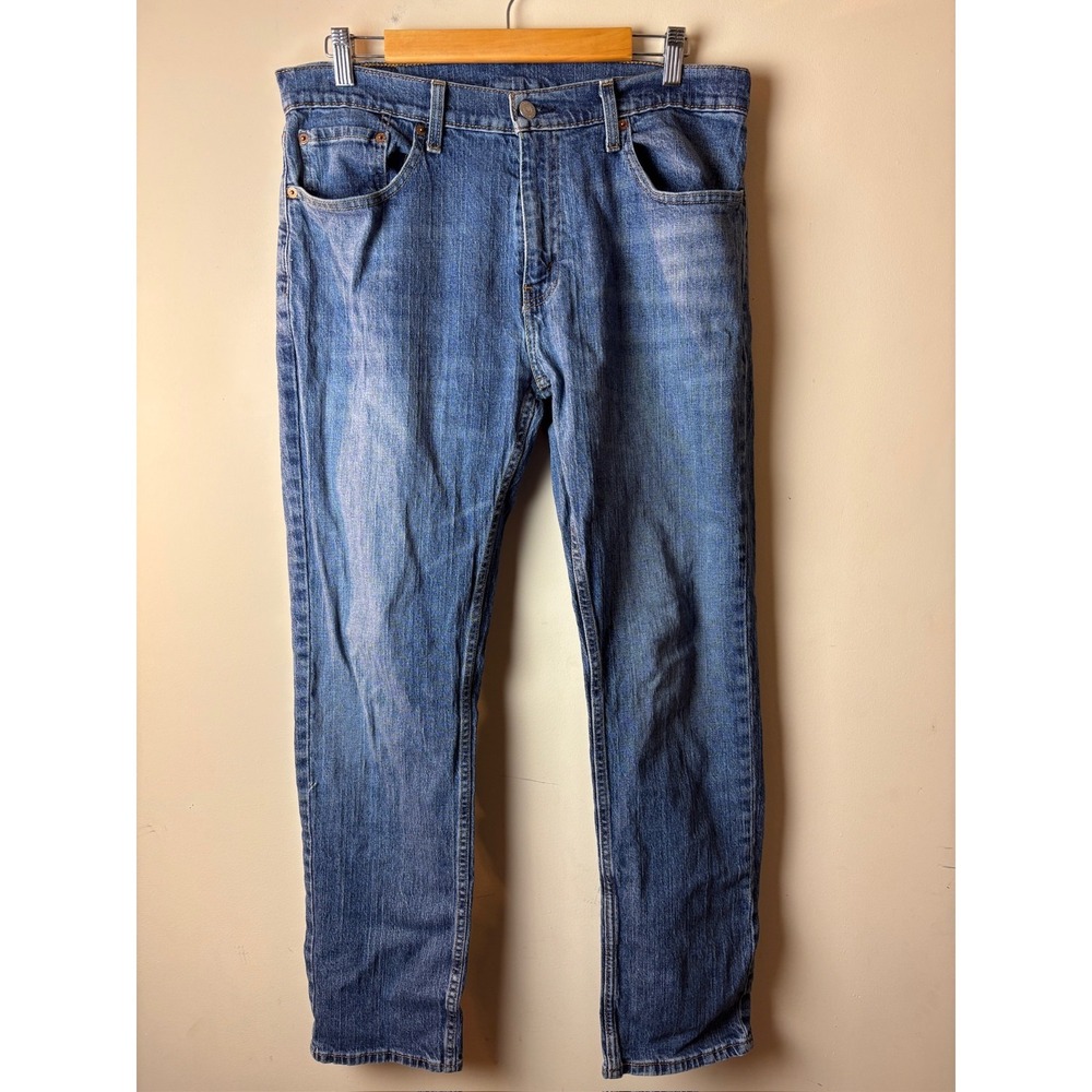 Mens 33x32 Levi's Straight Jeans Medium Wash Blue Denim Regular Fit Everyday